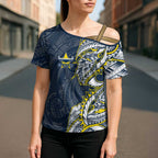 North Queensland Cowboys Cross Shoulder Shirt Polynesian Tribal Tattoo Pacific Sport Art