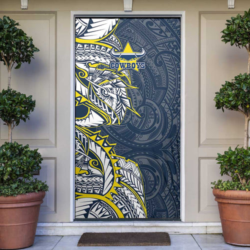 North Queensland Cowboys Door Cover Polynesian Tribal Tattoo Pacific Sport Art