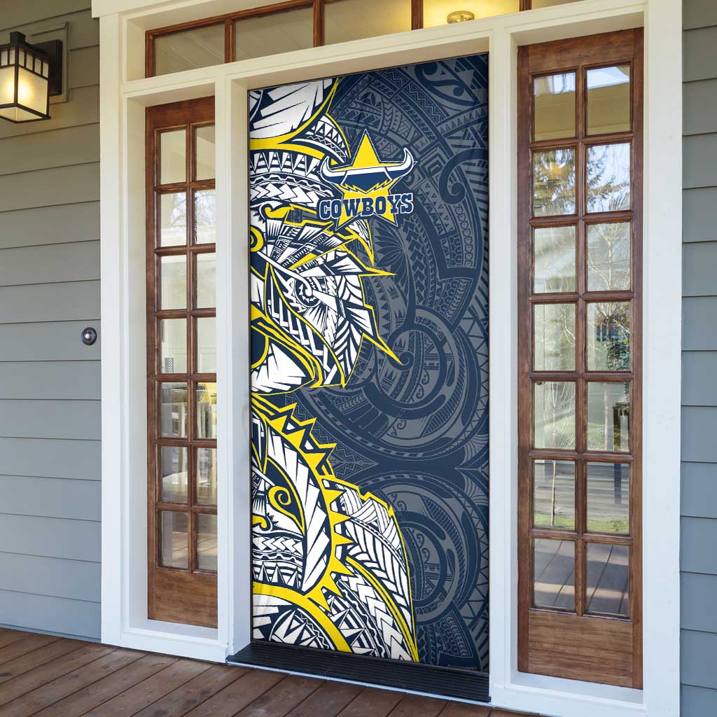 North Queensland Cowboys Door Cover Polynesian Tribal Tattoo Pacific Sport Art