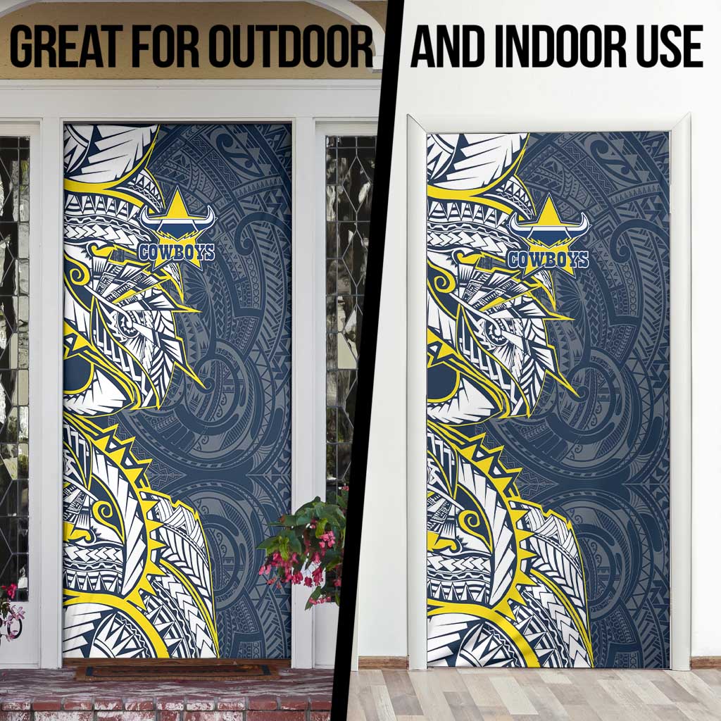 North Queensland Cowboys Door Cover Polynesian Tribal Tattoo Pacific Sport Art