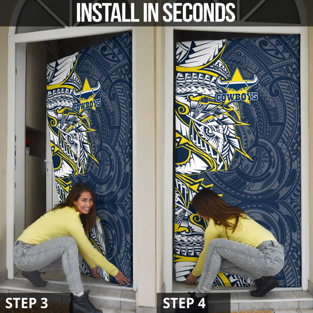 North Queensland Cowboys Door Cover Polynesian Tribal Tattoo Pacific Sport Art