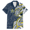 North Queensland Cowboys Family Matching Off Shoulder Maxi Dress and Hawaiian Shirt Polynesian Tribal Tattoo Pacific Sport Art