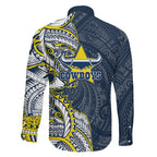 North Queensland Cowboys Family Matching Short Sleeve Bodycon Dress and Hawaiian Shirt Polynesian Tribal Tattoo Pacific Sport Art