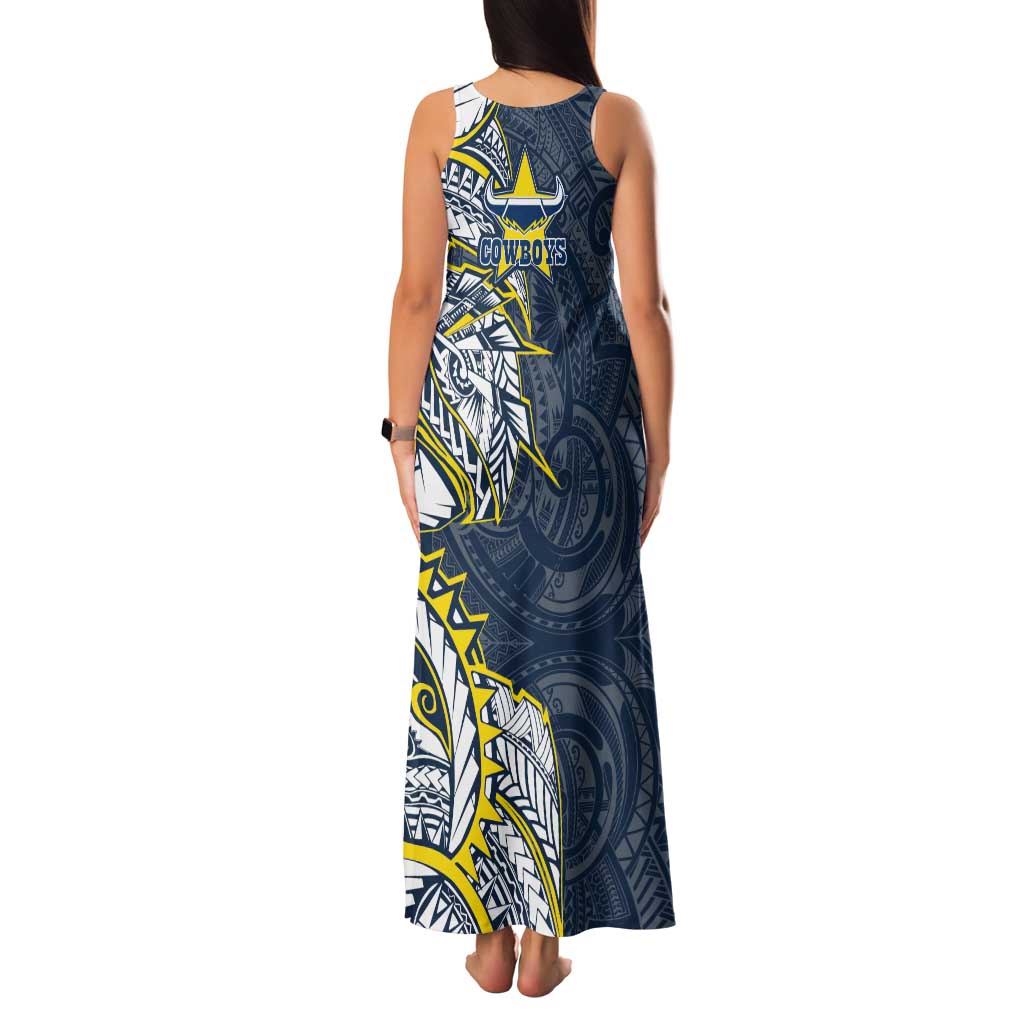 North Queensland Cowboys Family Matching Tank Maxi Dress and Hawaiian Shirt Polynesian Tribal Tattoo Pacific Sport Art