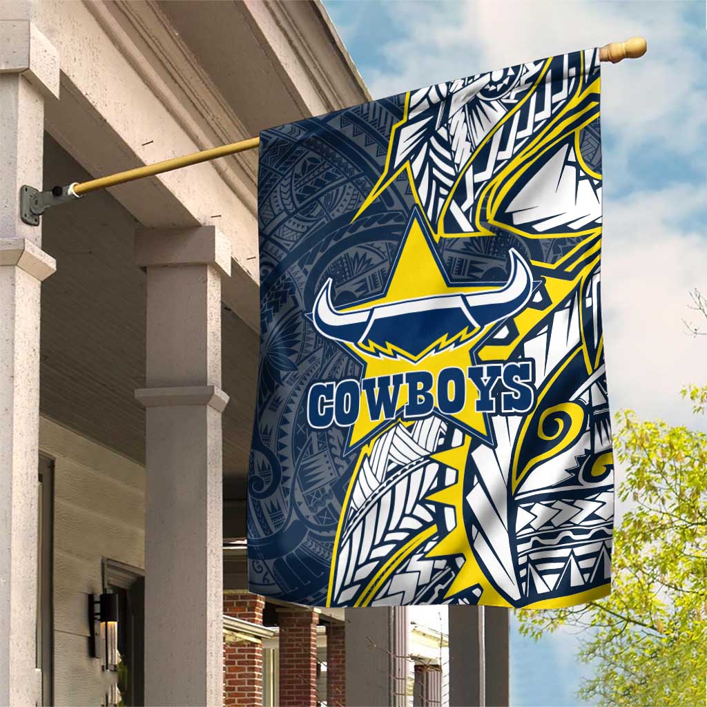North Queensland Cowboys Garden Flag Polynesian Tribal Tattoo Pacific Sport Art