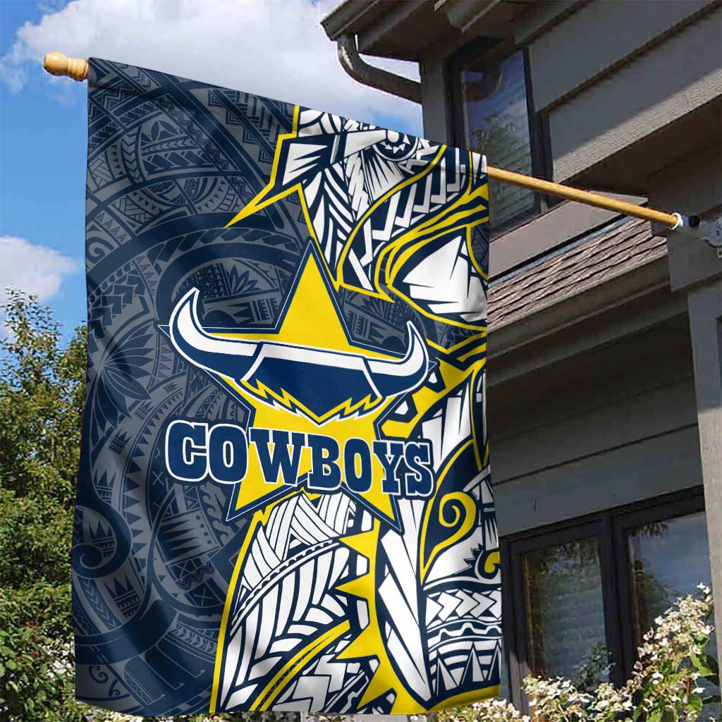 North Queensland Cowboys Garden Flag Polynesian Tribal Tattoo Pacific Sport Art