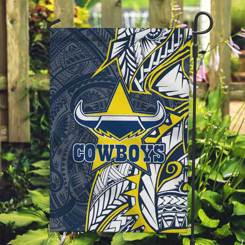 North Queensland Cowboys Garden Flag Polynesian Tribal Tattoo Pacific Sport Art