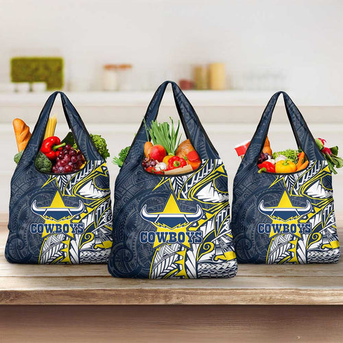 North Queensland Cowboys Grocery Bag Polynesian Tribal Tattoo Pacific Sport Art
