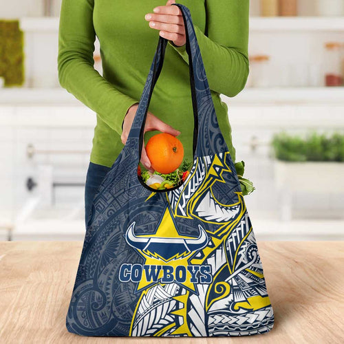 North Queensland Cowboys Grocery Bag Polynesian Tribal Tattoo Pacific Sport Art