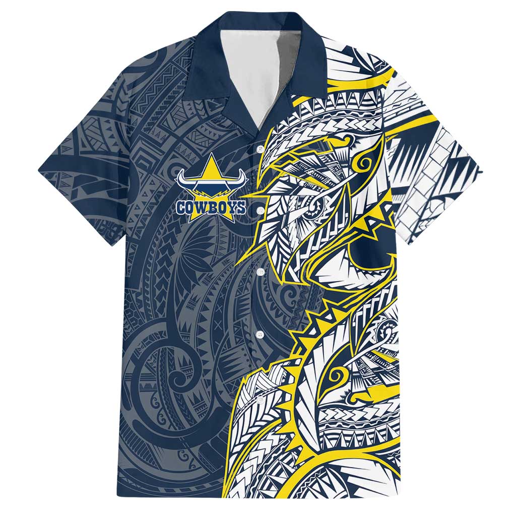 North Queensland Cowboys Hawaiian Shirt Polynesian Tribal Tattoo Pacific Sport Art