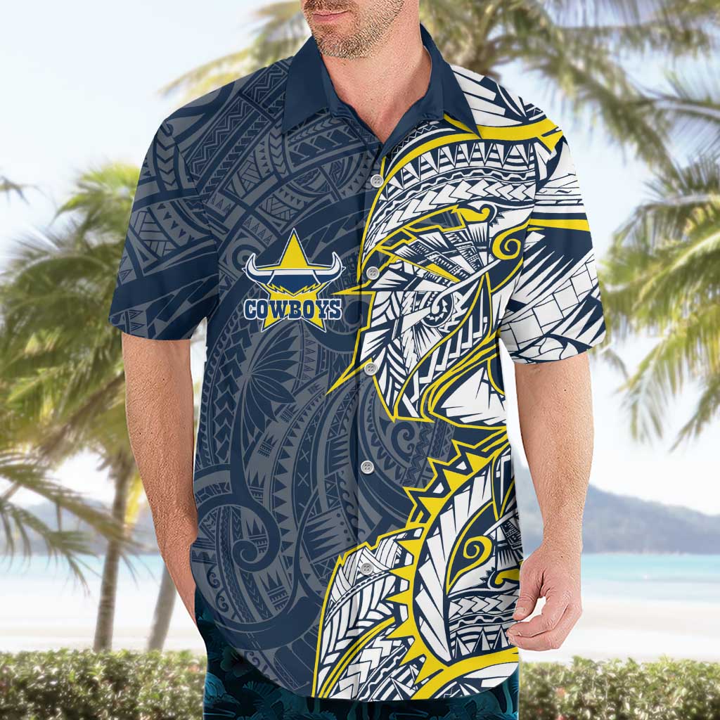 North Queensland Cowboys Hawaiian Shirt Polynesian Tribal Tattoo Pacific Sport Art
