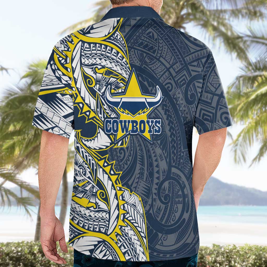 North Queensland Cowboys Hawaiian Shirt Polynesian Tribal Tattoo Pacific Sport Art
