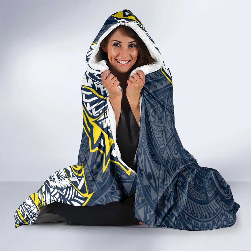 North Queensland Cowboys Hooded Blanket Polynesian Tribal Tattoo Pacific Sport Art