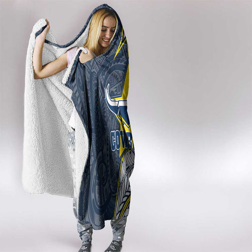 North Queensland Cowboys Hooded Blanket Polynesian Tribal Tattoo Pacific Sport Art