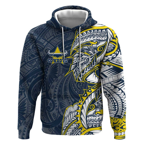 North Queensland Cowboys Hoodie Polynesian Tribal Tattoo Pacific Sport Art