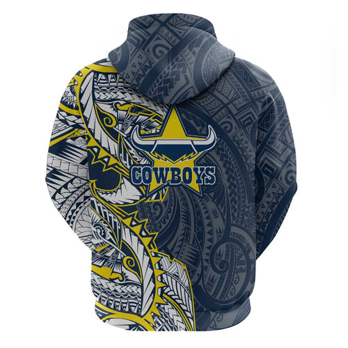 North Queensland Cowboys Hoodie Polynesian Tribal Tattoo Pacific Sport Art