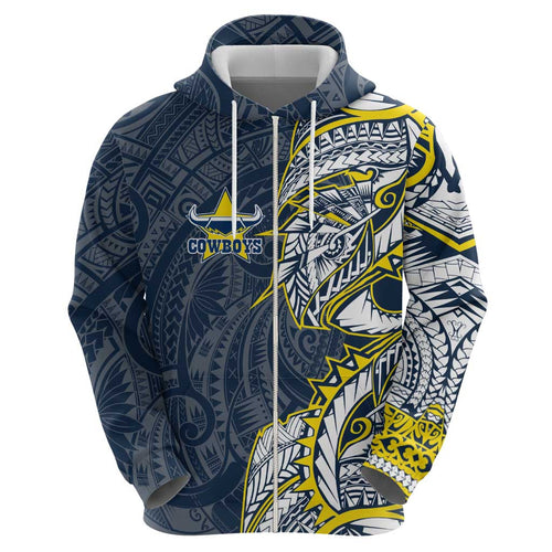 North Queensland Cowboys Hoodie Polynesian Tribal Tattoo Pacific Sport Art