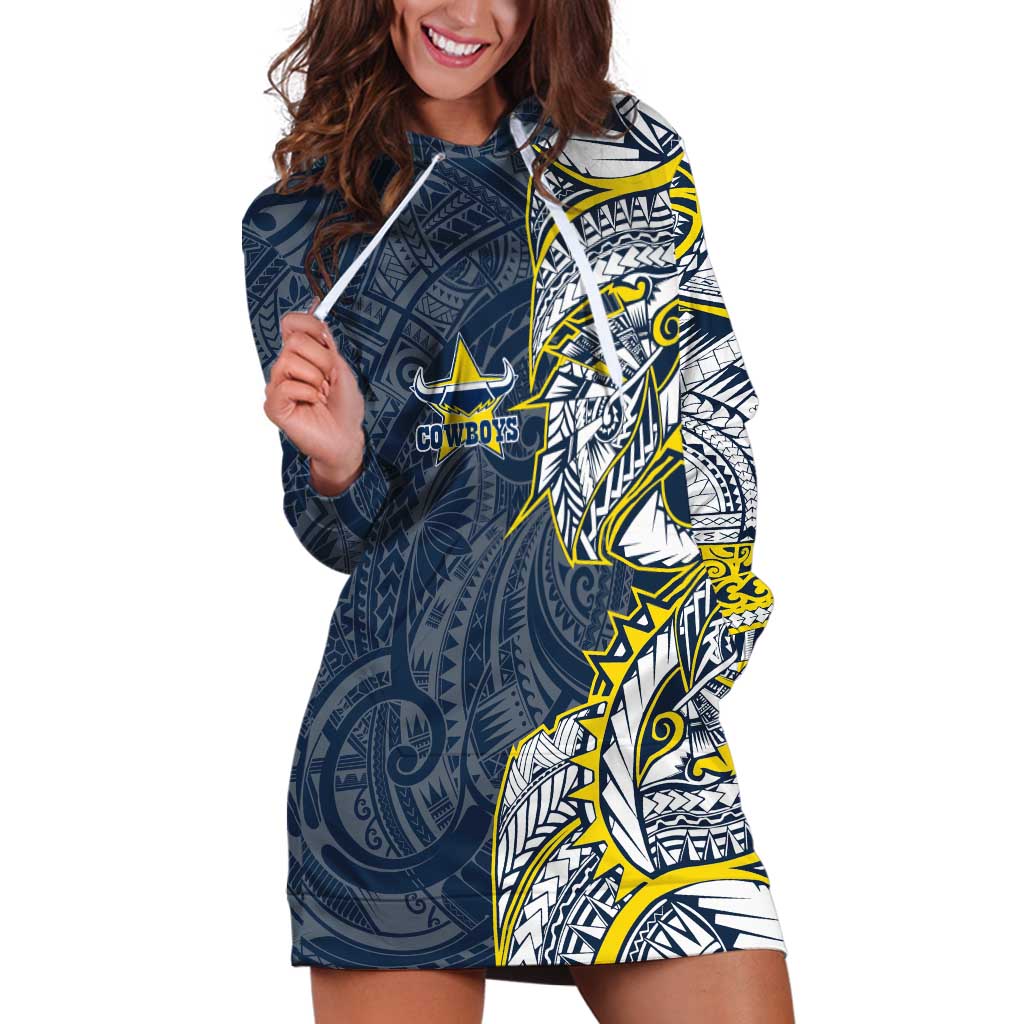 North Queensland Cowboys Hoodie Dress Polynesian Tribal Tattoo Pacific Sport Art