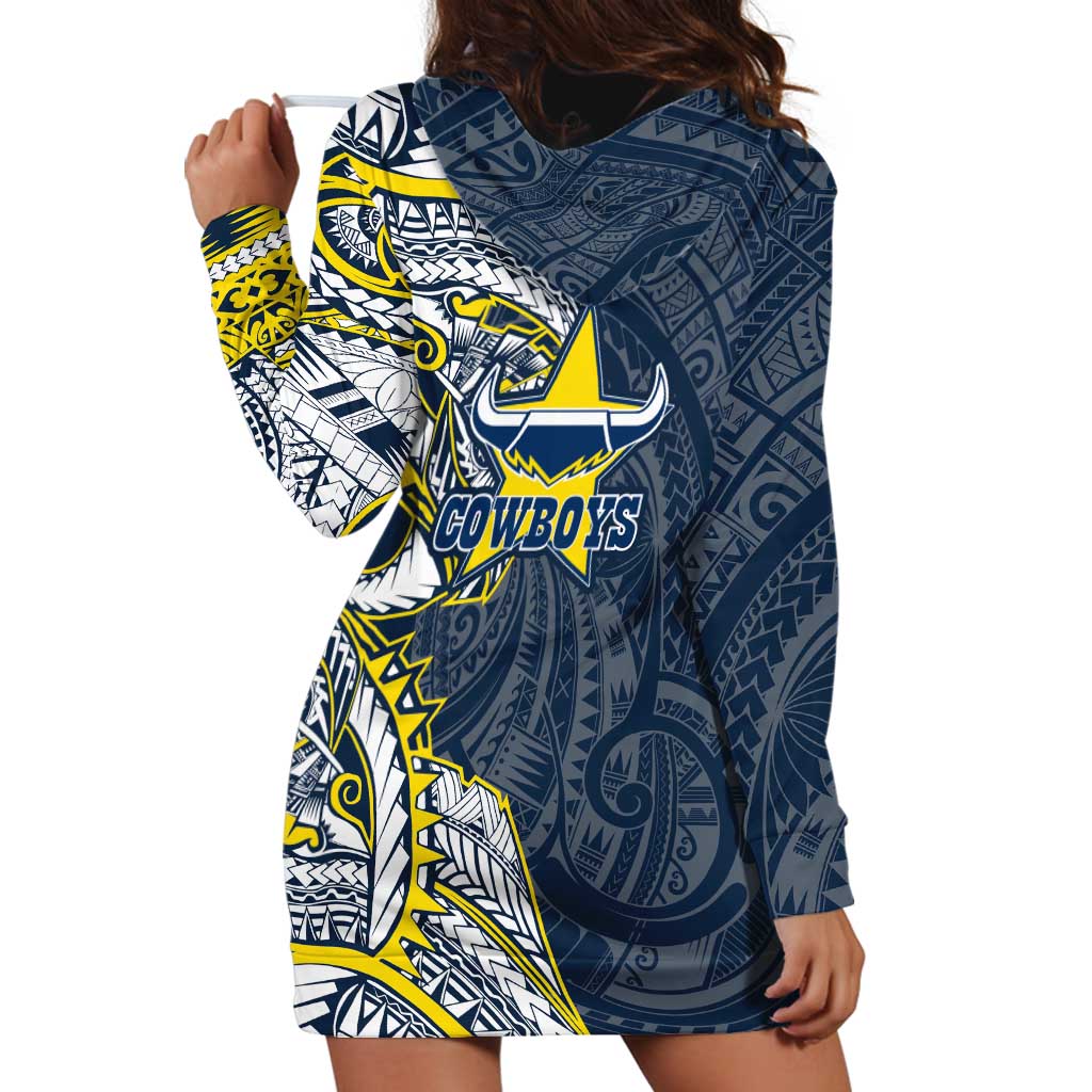 North Queensland Cowboys Hoodie Dress Polynesian Tribal Tattoo Pacific Sport Art