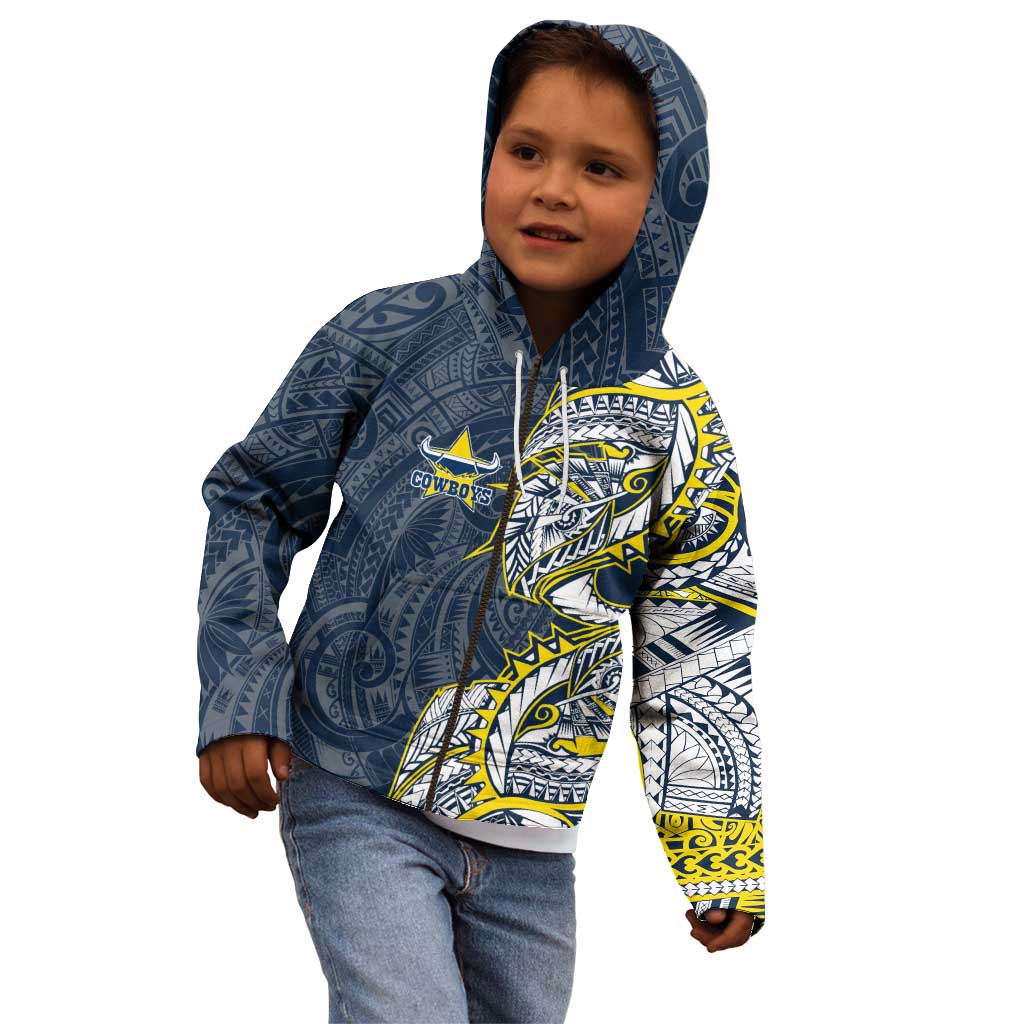 North Queensland Cowboys Kid Hoodie Polynesian Tribal Tattoo Pacific Sport Art