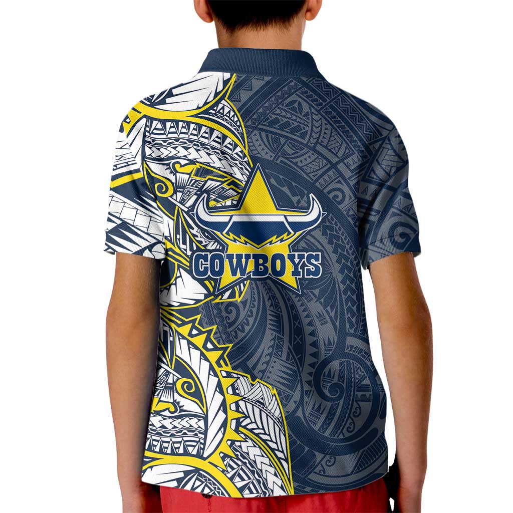 North Queensland Cowboys Kid Polo Shirt Polynesian Tribal Tattoo Pacific Sport Art