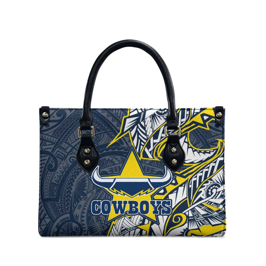 North Queensland Cowboys Leather Bag Polynesian Tribal Tattoo Pacific Sport Art