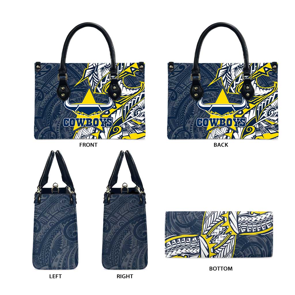 North Queensland Cowboys Leather Bag Polynesian Tribal Tattoo Pacific Sport Art