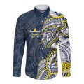 North Queensland Cowboys Long Sleeve Button Shirt Polynesian Tribal Tattoo Pacific Sport Art