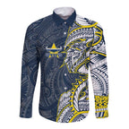 North Queensland Cowboys Long Sleeve Button Shirt Polynesian Tribal Tattoo Pacific Sport Art