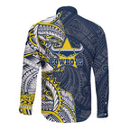 North Queensland Cowboys Long Sleeve Button Shirt Polynesian Tribal Tattoo Pacific Sport Art
