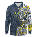 North Queensland Cowboys Long Sleeve Polo Shirt Polynesian Tribal Tattoo Pacific Sport Art