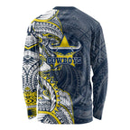 North Queensland Cowboys Long Sleeve Shirt Polynesian Tribal Tattoo Pacific Sport Art
