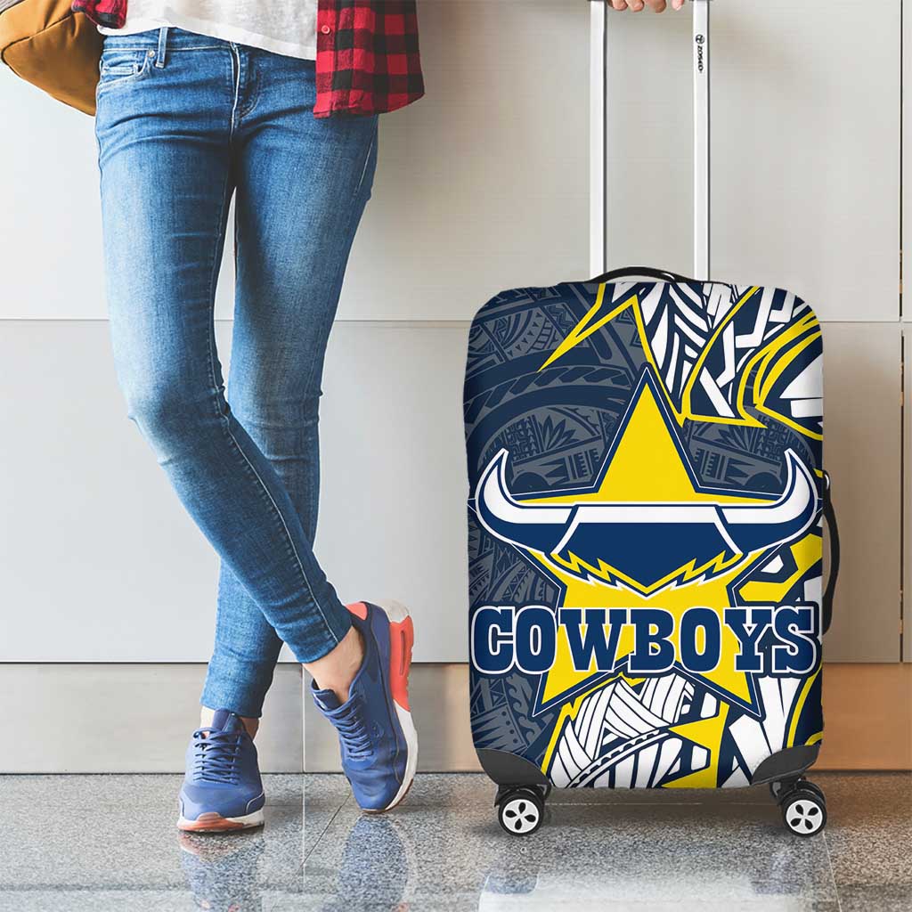 North Queensland Cowboys Luggage Cover Polynesian Tribal Tattoo Pacific Sport Art