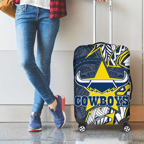 North Queensland Cowboys Luggage Cover Polynesian Tribal Tattoo Pacific Sport Art