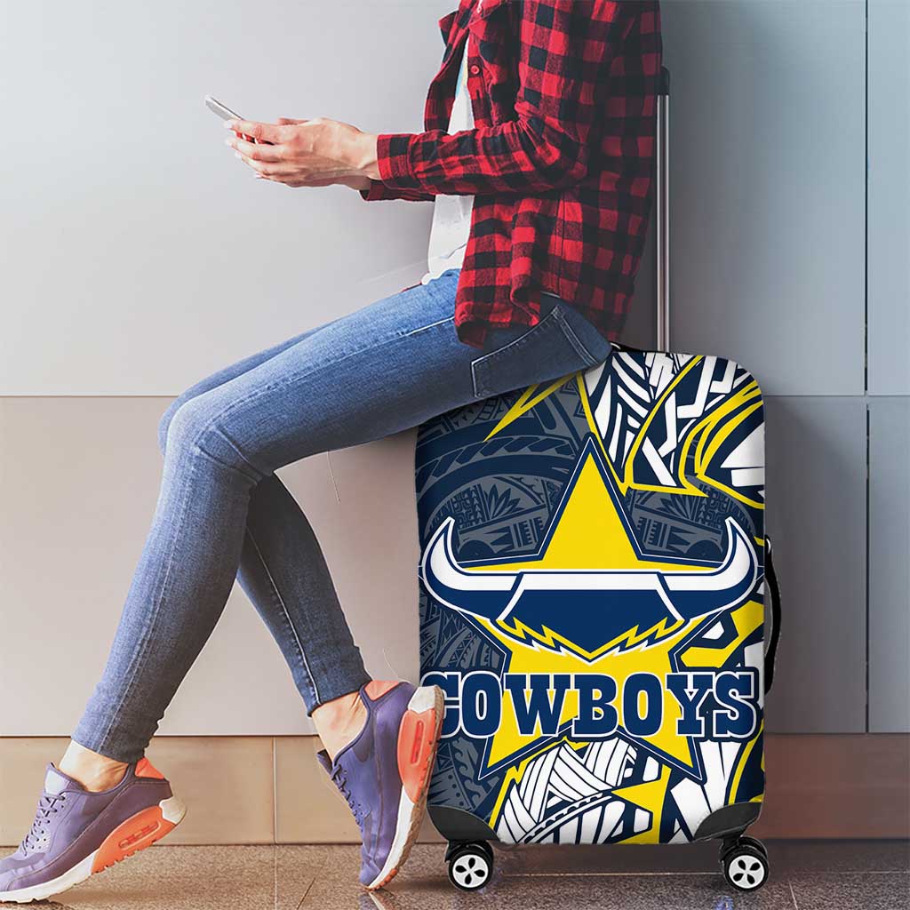 North Queensland Cowboys Luggage Cover Polynesian Tribal Tattoo Pacific Sport Art