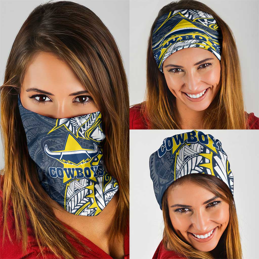 North Queensland Cowboys Neck Gaiter Polynesian Tribal Tattoo Pacific Sport Art
