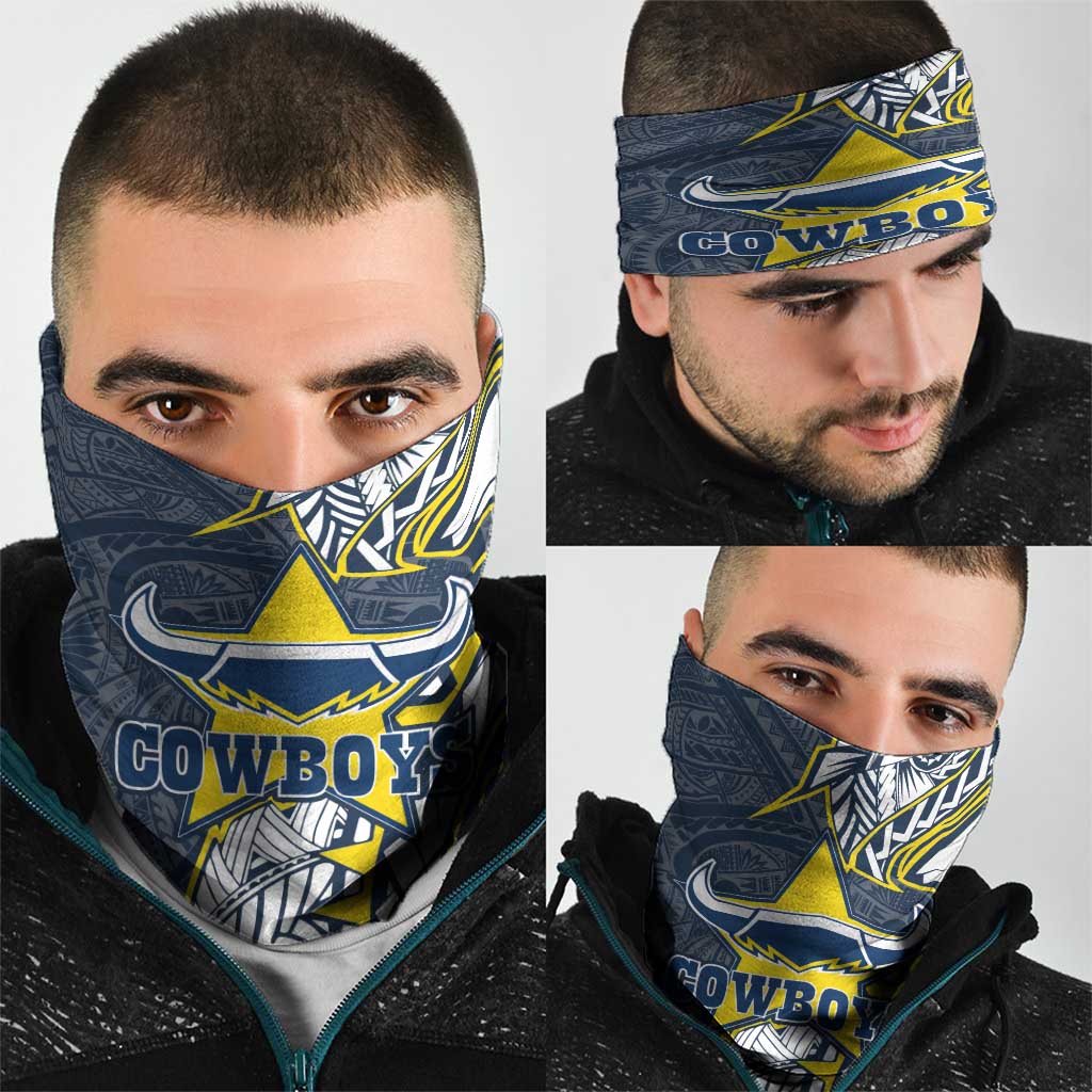 North Queensland Cowboys Neck Gaiter Polynesian Tribal Tattoo Pacific Sport Art