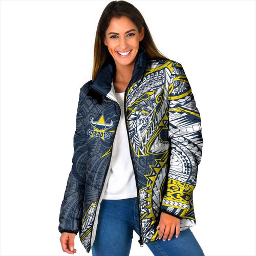 North Queensland Cowboys Padded Jacket Polynesian Tribal Tattoo Pacific Sport Art