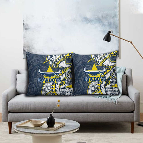 North Queensland Cowboys Pillow Cover Polynesian Tribal Tattoo Pacific Sport Art