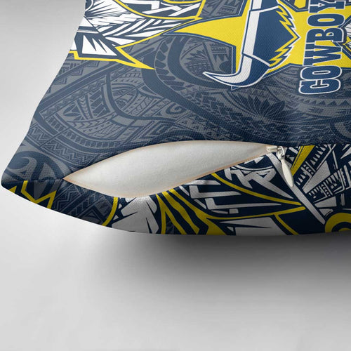 North Queensland Cowboys Pillow Cover Polynesian Tribal Tattoo Pacific Sport Art
