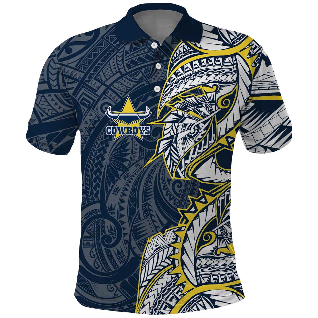 North Queensland Cowboys Polo Shirt Polynesian Tribal Tattoo Pacific Sport Art