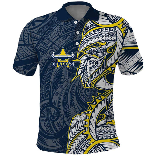 North Queensland Cowboys Polo Shirt Polynesian Tribal Tattoo Pacific Sport Art