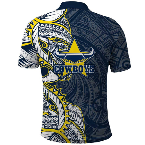 North Queensland Cowboys Polo Shirt Polynesian Tribal Tattoo Pacific Sport Art