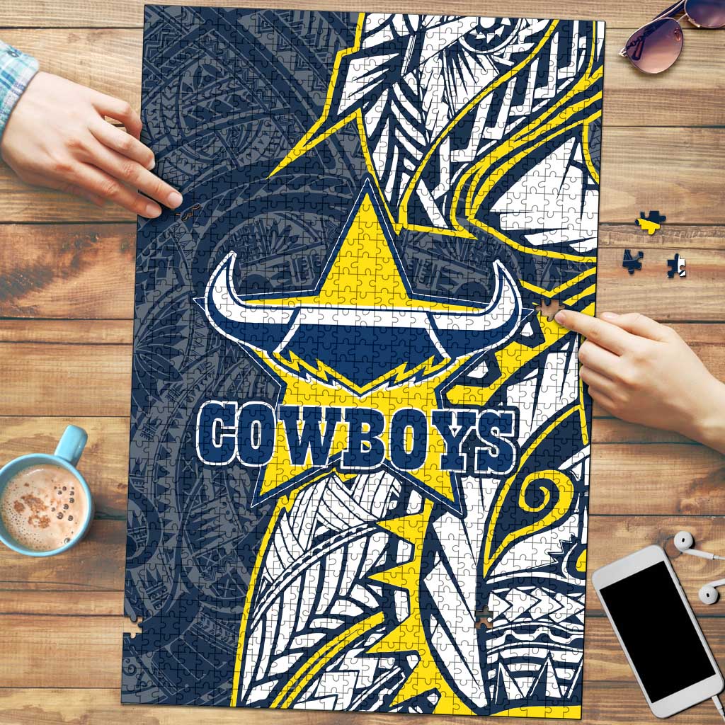 North Queensland Cowboys Puzzle Polynesian Tribal Tattoo Pacific Sport Art