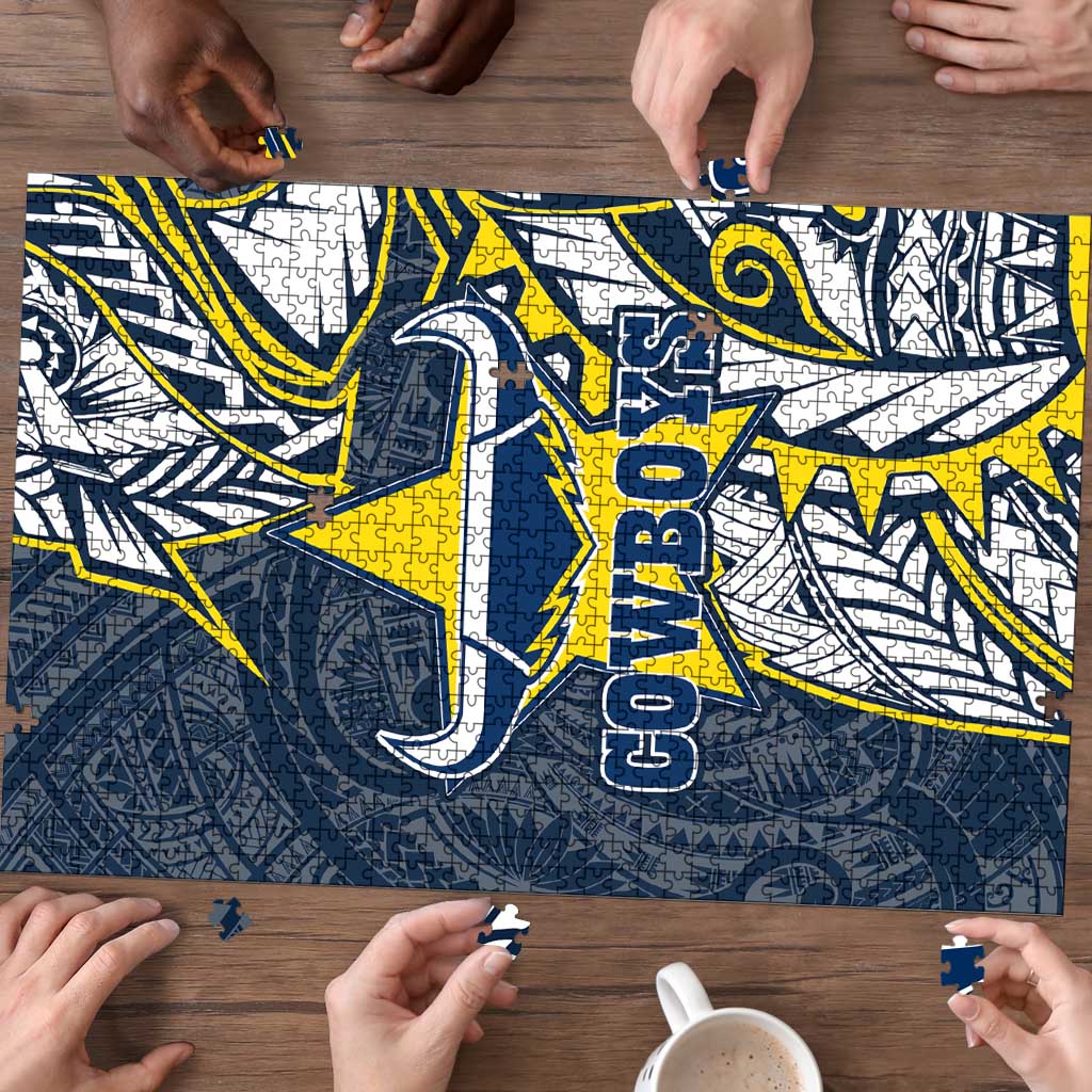 North Queensland Cowboys Puzzle Polynesian Tribal Tattoo Pacific Sport Art