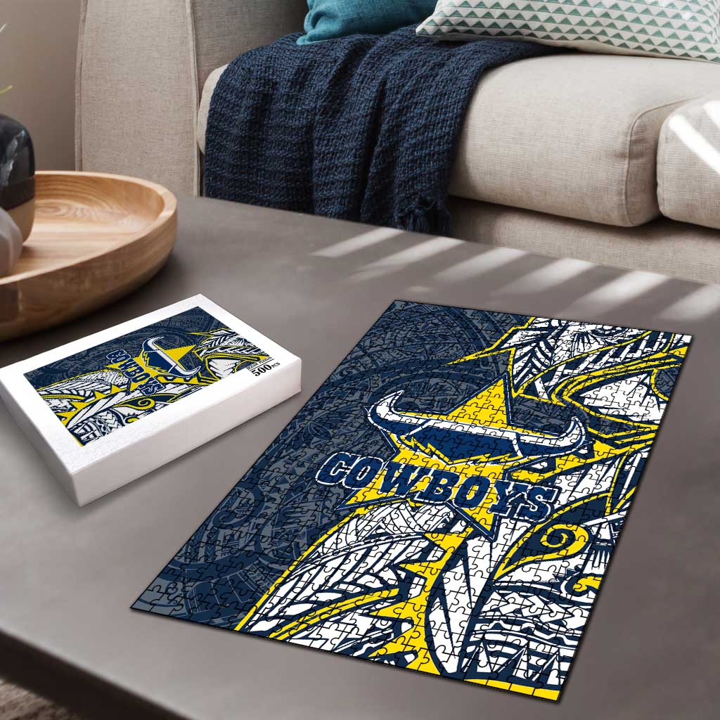 North Queensland Cowboys Puzzle Polynesian Tribal Tattoo Pacific Sport Art