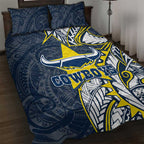 North Queensland Cowboys Quilt Bed Set Polynesian Tribal Tattoo Pacific Sport Art