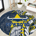 North Queensland Cowboys Round Carpet Polynesian Tribal Tattoo Pacific Sport Art