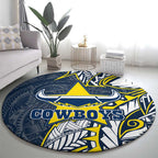 North Queensland Cowboys Round Carpet Polynesian Tribal Tattoo Pacific Sport Art