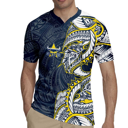North Queensland Cowboys Rugby Jersey Polynesian Tribal Tattoo Pacific Sport Art